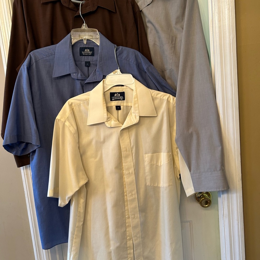 Stafford Cream Short Sleeve Shirt